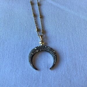 Stella & Dot Deidre Double Horn Pendant Necklace